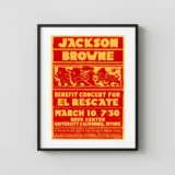 Jackson Browne 1987 UC Irvine, CA Concert Poster