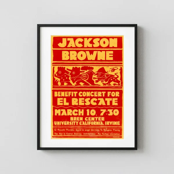 Jackson Browne 1987 UC Irvine, CA Concert Poster