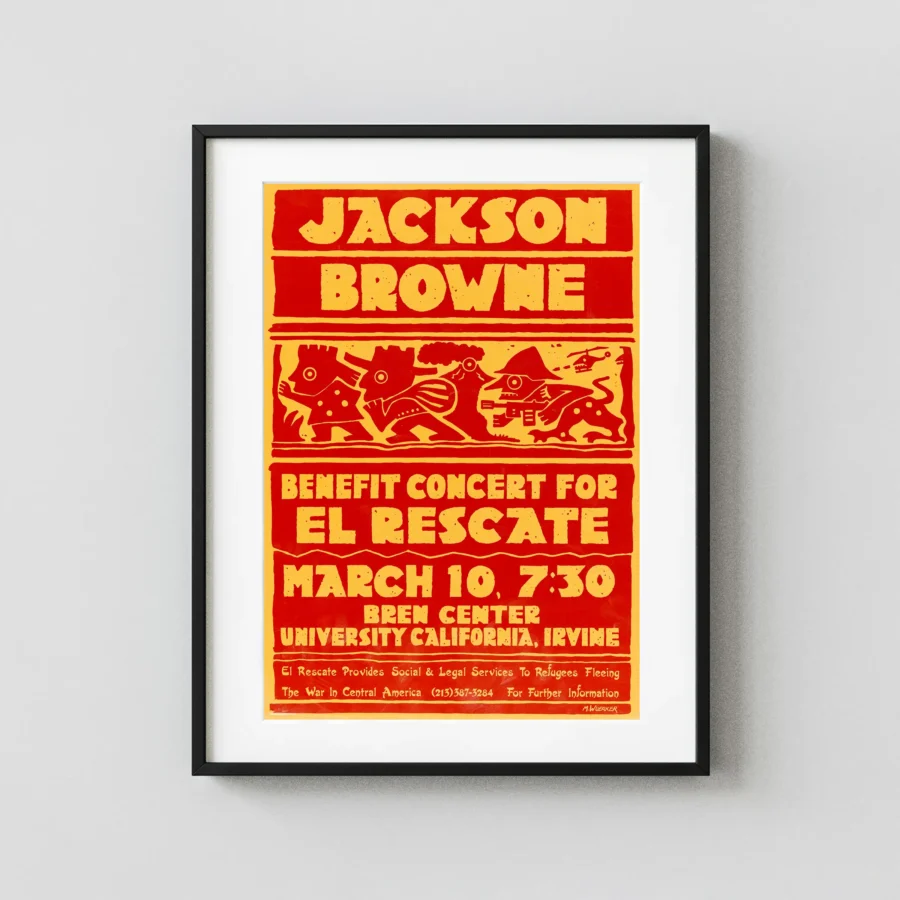 Jackson Browne 1987 UC Irvine, CA Concert Poster
