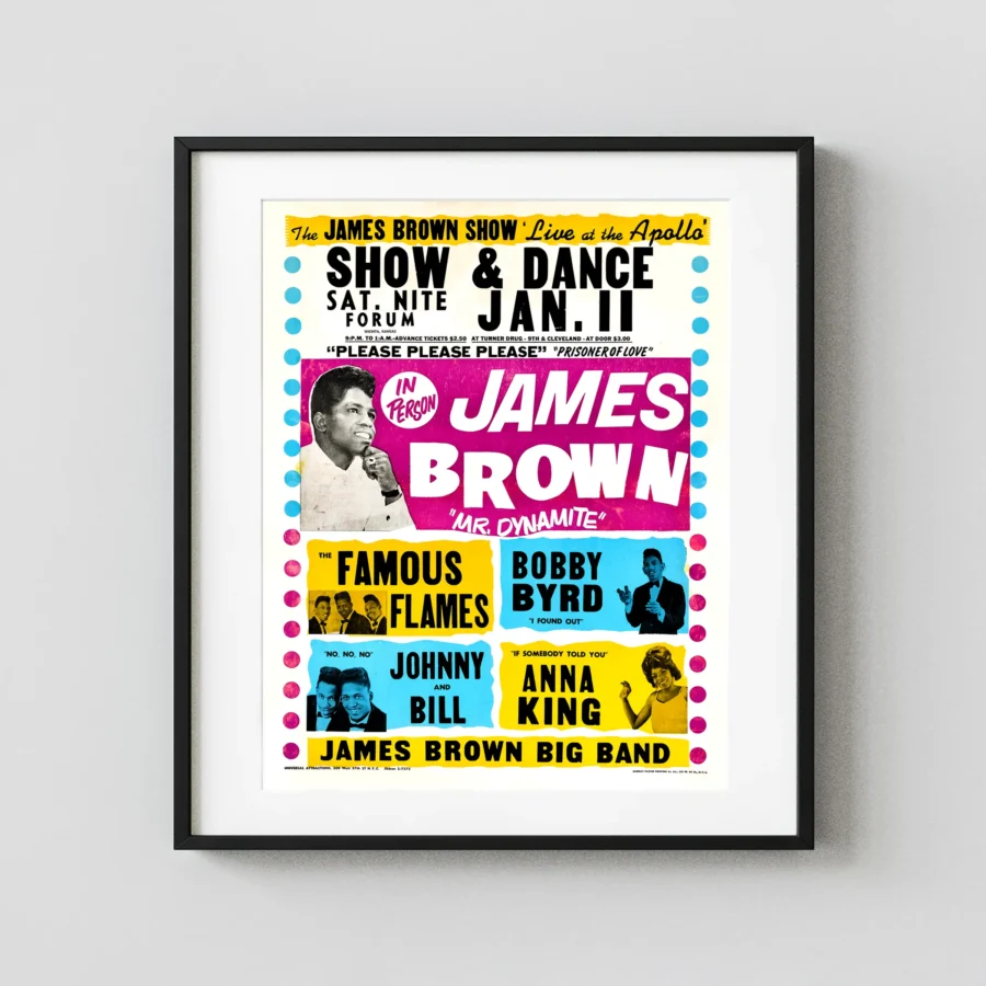 James Brown 1964 Wichita, KS "Live at the Apollo" Concert Poster