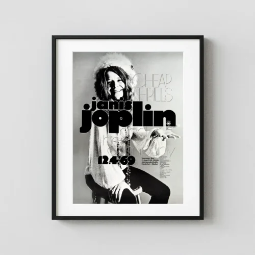 Janis Joplin 1969 Frankfurt, Germany Concert Poster