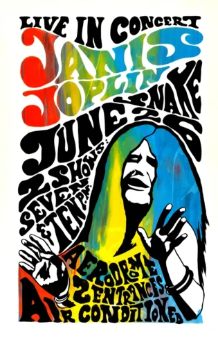 Janis Joplin 1970 Schenectady, NY Concert Poster