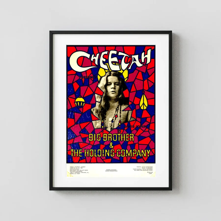 Janis Joplin, Big Brother & Holding Co. 1968 Chicago, IL Cheetah Concert Poster