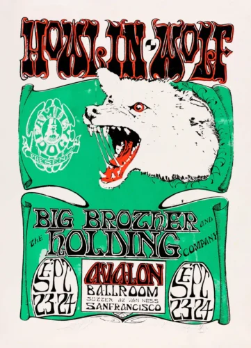 Janis Joplin, Howlin' Wolf 1966 Music Poster