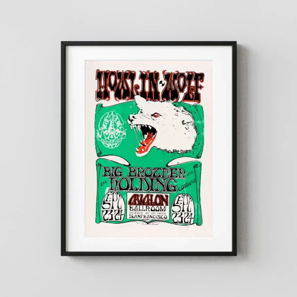 Janis Joplin, Howlin' Wolf 1966 Music Poster