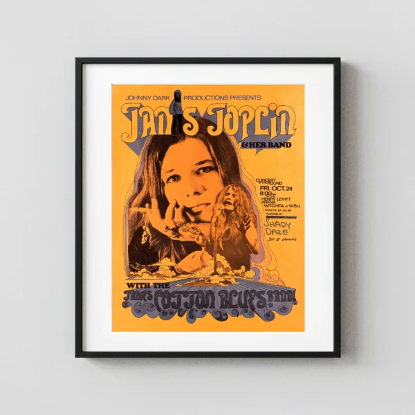 Janis Joplin, James Cotton Blues Band 1969 Music Poster