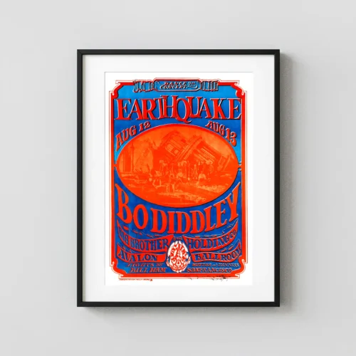 Janis Joplin with Big Brother, Bo Diddley 1966 Avalon Poster
