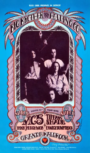 Janis Joplin, BBHC 1968 Grande Ballroom Poster