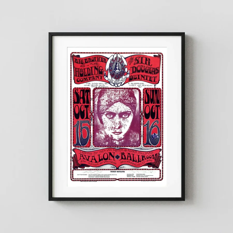 Janis Joplin, Big Brother & Holding Co. 1966 Avalon Poster
