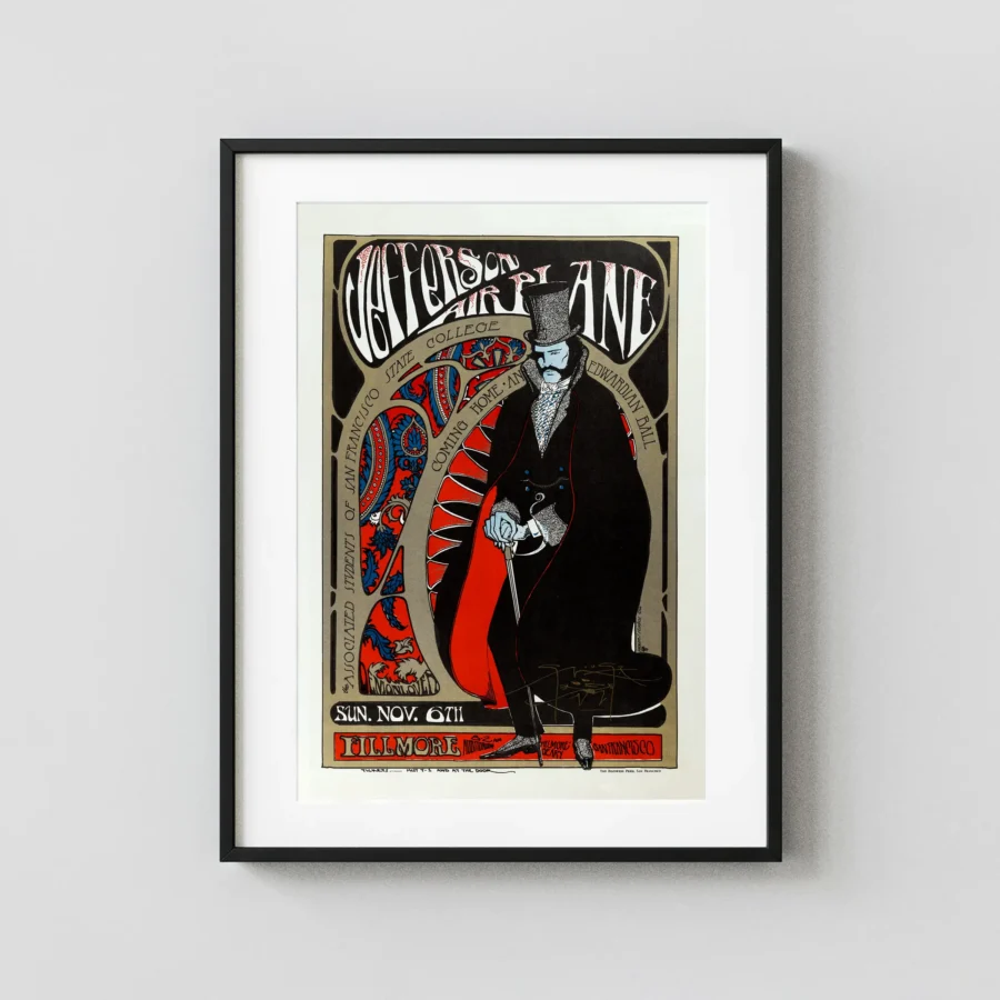 Jefferson Airplane 1966 "Edwardian Ball" Fillmore Poster