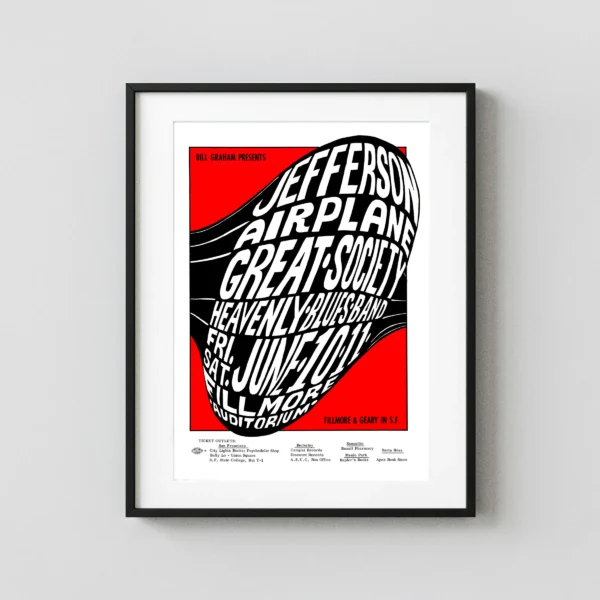 Jefferson Airplane 1966 Fillmore Concert Poster