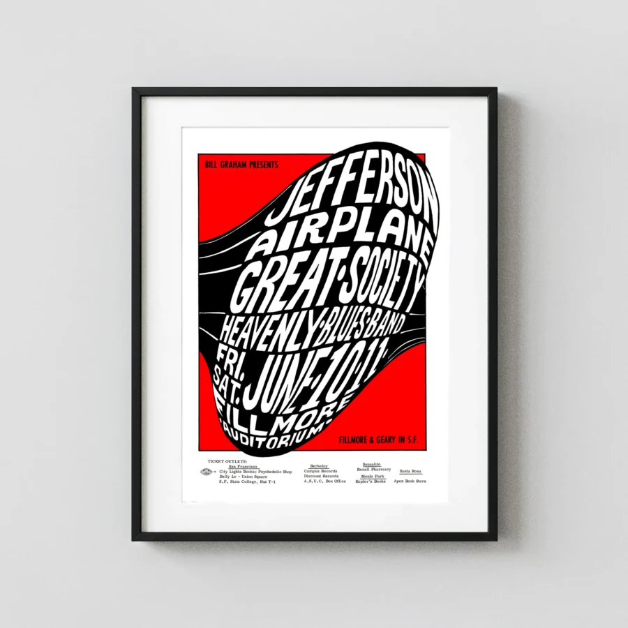 Jefferson Airplane 1966 Fillmore Concert Poster