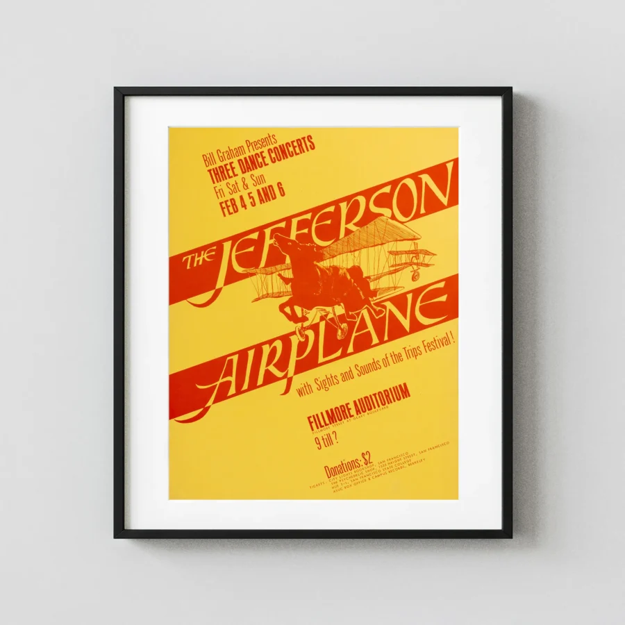 Jefferson Airplane 1966 Fillmore Concert Poster - Design 2