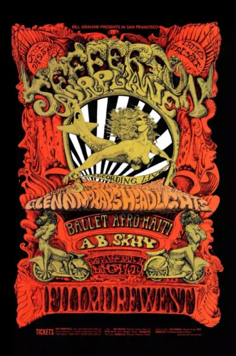 Jefferson Airplane 1968 Fillmore West Concert Poster
