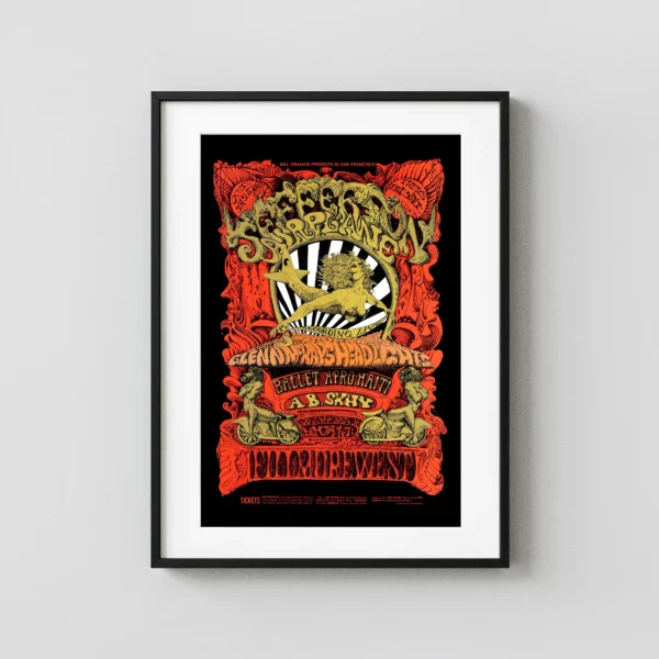 Jefferson Airplane 1968 Fillmore West Concert Poster