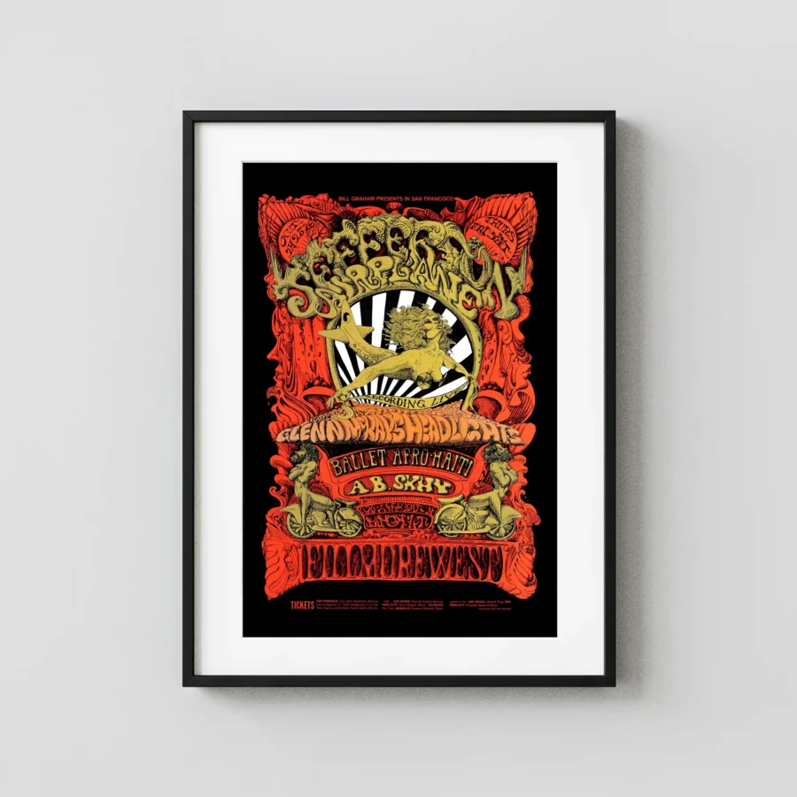 Jefferson Airplane 1968 Fillmore West Concert Poster