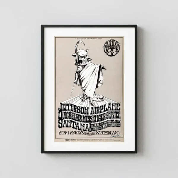 Jefferson Airplane 1970 Grateful Dead Benefit Concert Poster