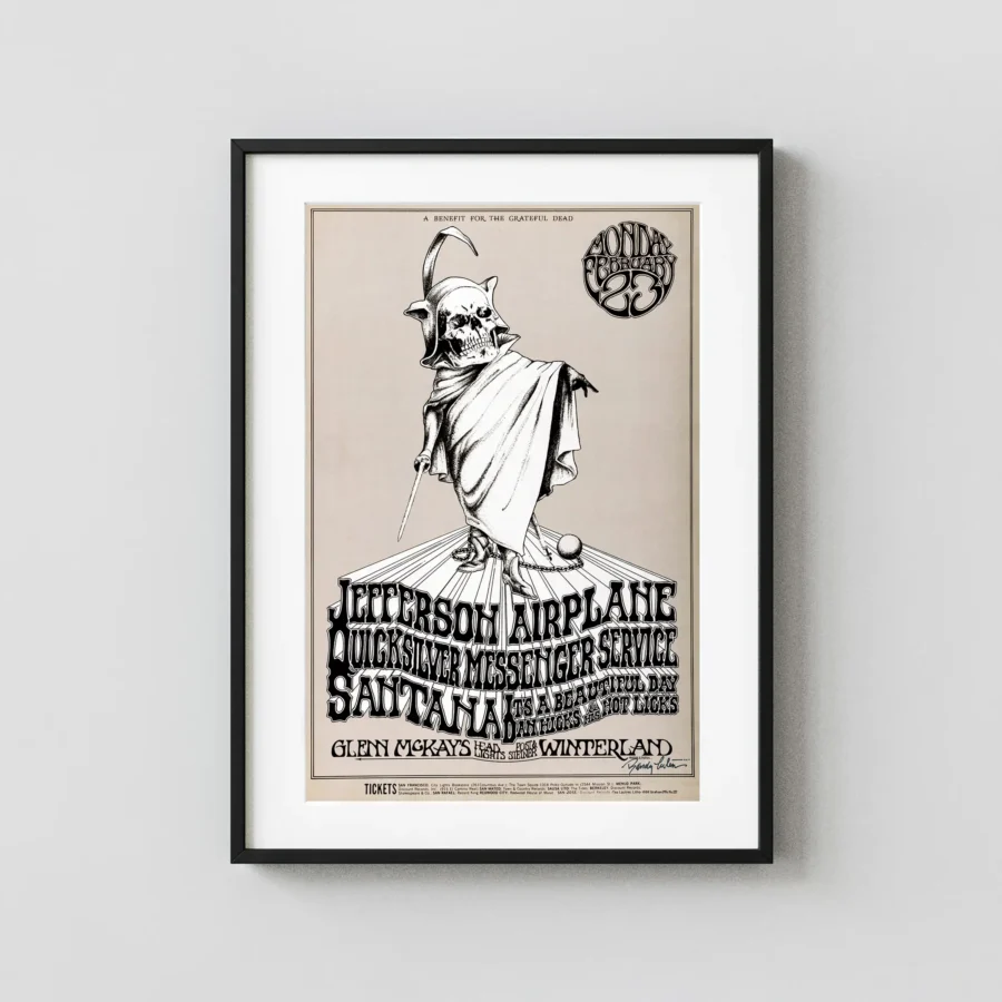 Jefferson Airplane 1970 Grateful Dead Benefit Concert Poster
