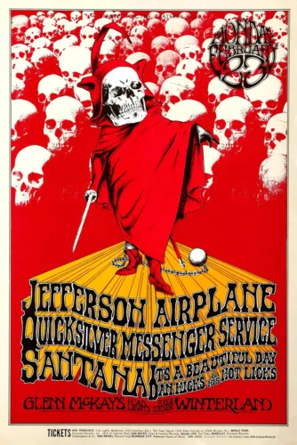 Jefferson Airplane "a Benefit for the Grateful Dead" Concert Poster