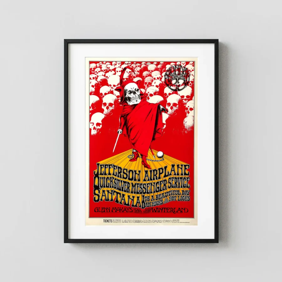 Jefferson Airplane "a Benefit for the Grateful Dead" Concert Poster