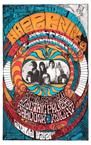 Jefferson Airplane, Buffalo Springfield 1967 Minneapolis, MN Concert Poster