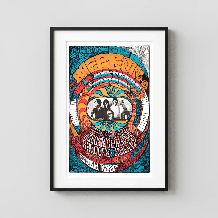 Jefferson Airplane, Buffalo Springfield 1967 Minneapolis, MN Concert Poster