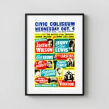 Jerry Lee Lewis, Jackie Wilson 1961 "Battle of the Century" Globe Concert Poster