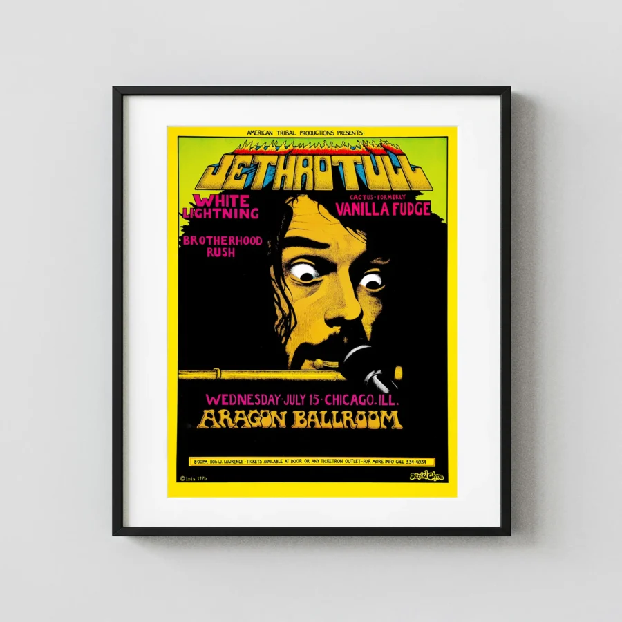 Jethro Tull 1970 Aragon Ballroom, Chicago Colorful Concert Poster