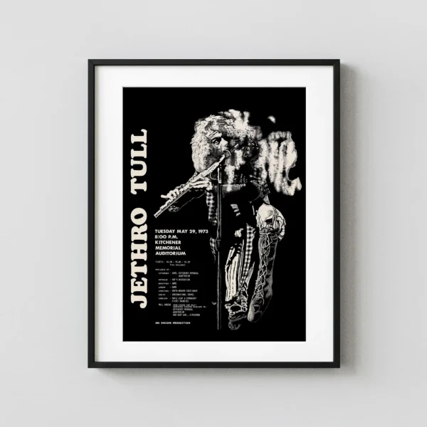 Jethro Tull 1973 Ontario, Canada Concert Poster
