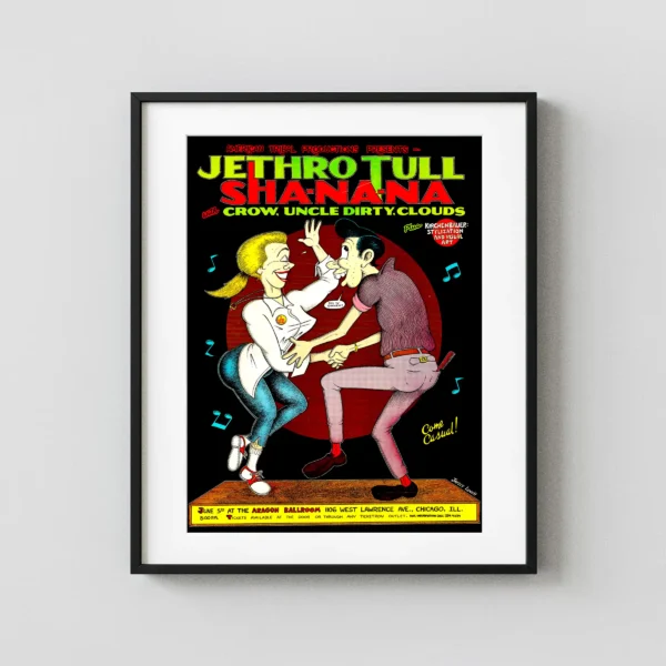 Jethro Tull, Sha-Na-Na 1970 Chicago, IL Aragon Ballroom Concert Poster