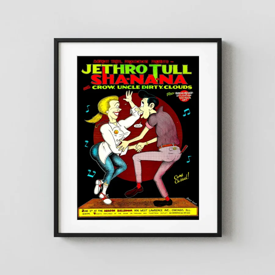 Jethro Tull, Sha-Na-Na 1970 Chicago, IL Aragon Ballroom Concert Poster