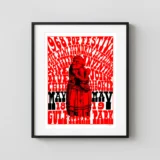 Jimi Hendrix Experience 1968 "Red Man on a Barrel" Day-Glo Concert Poster