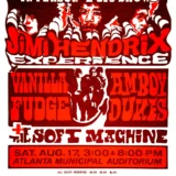 Jimi Hendrix Experience 1968 Atlanta, Georgia Day-Glo Concert Poster