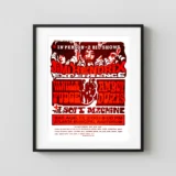 Jimi Hendrix Experience 1968 Atlanta, Georgia Day-Glo Concert Poster