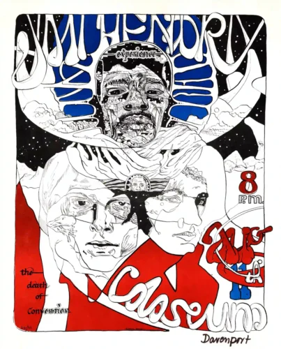 Jimi Hendrix Experience 1968 Davenport, IA "the Death of Concert Poster