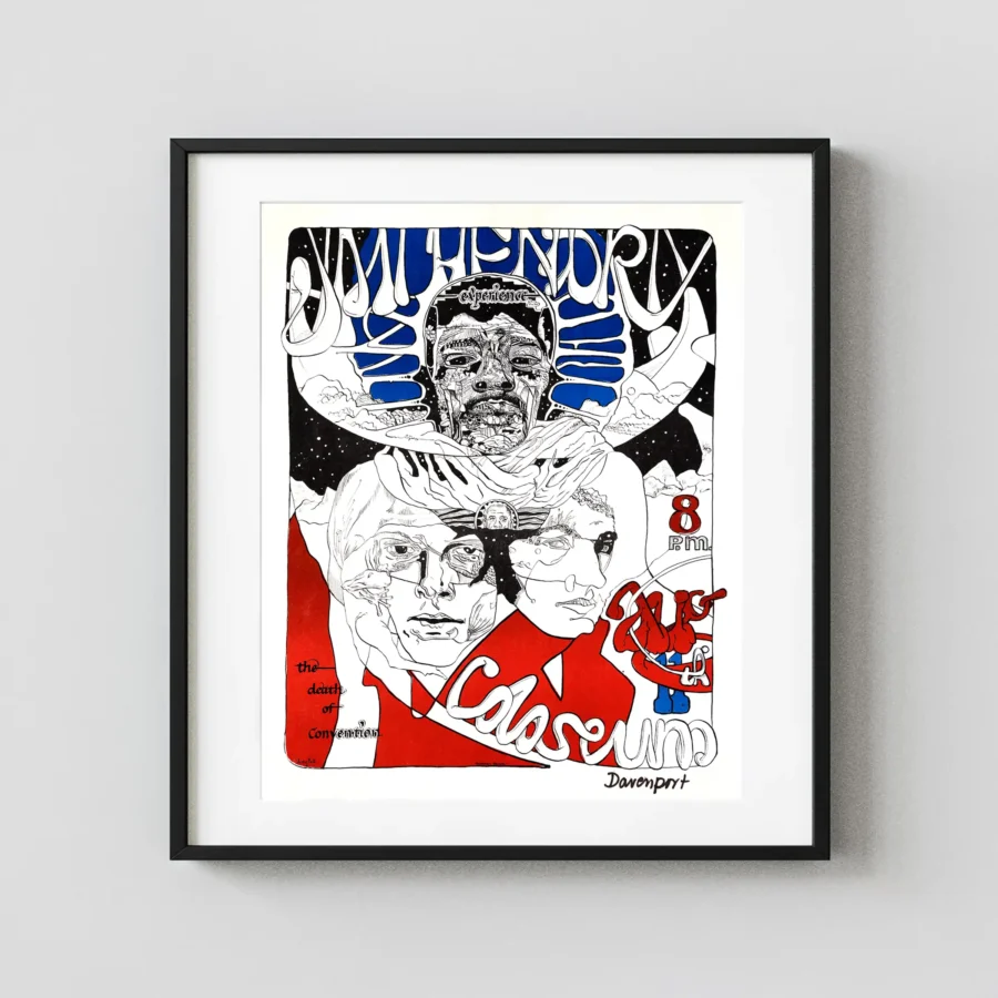 Jimi Hendrix Experience 1968 Davenport, IA "the Death of Concert Poster