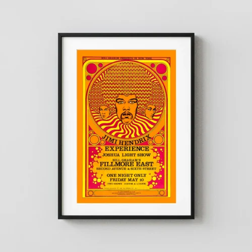 Jimi Hendrix Experience 1968 Fillmore East Concert Poster