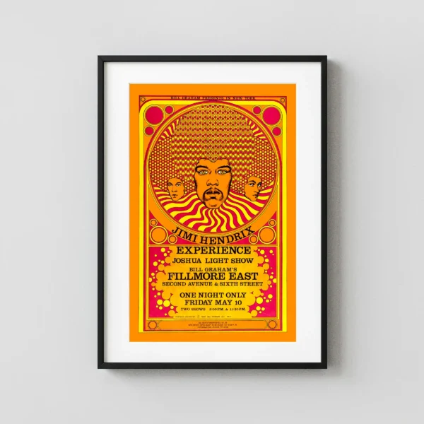 Jimi Hendrix Experience 1968 Fillmore East Concert Poster