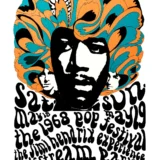 Jimi Hendrix Experience 1968 Miami, Florida Pop Festival Concert Poster