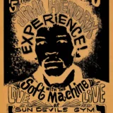 Jimi Hendrix Experience 1968 Tempe, AZ College Gym Concert Poster