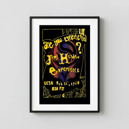 Jimi Hendrix Experience 1968 UCSB Santa Barbara, CA Concert Poster