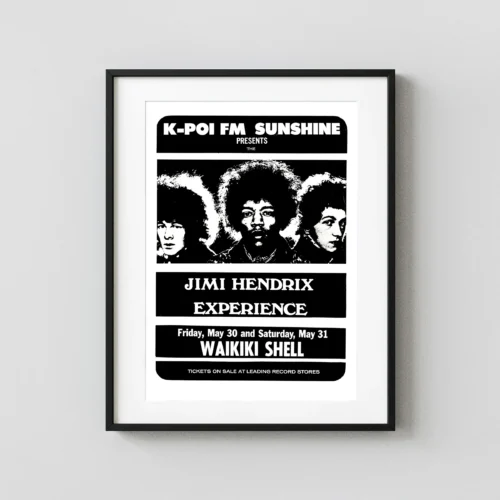 Jimi Hendrix Experience 1969 Honolulu, HI Concert Poster