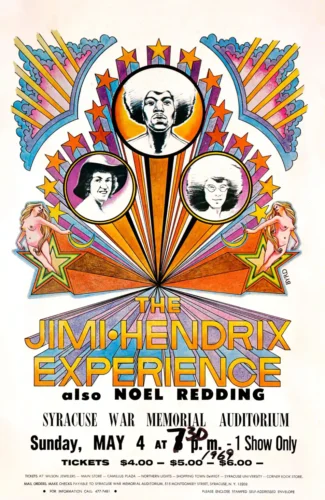Jimi Hendrix Experience 1969 Syracuse, NY Concert Poster