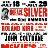 John Coltrane, Roland Kirk, Horace Silver 1962 Chicago, IL Concert Poster