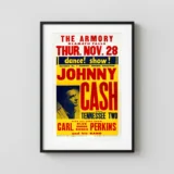 Johnny Cash, Carl Perkins 1957 Klamath Falls, OR Concert Poster