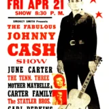 Johnny Cash, June Carter, Carl Perkins 1967 Waterloo, IA Concert Poster