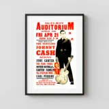 Johnny Cash, June Carter, Carl Perkins 1967 Waterloo, IA Concert Poster