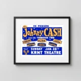 Johnny Cash, Patsy Cline, George Jones & Carl Perkins 1962 Concert Poster