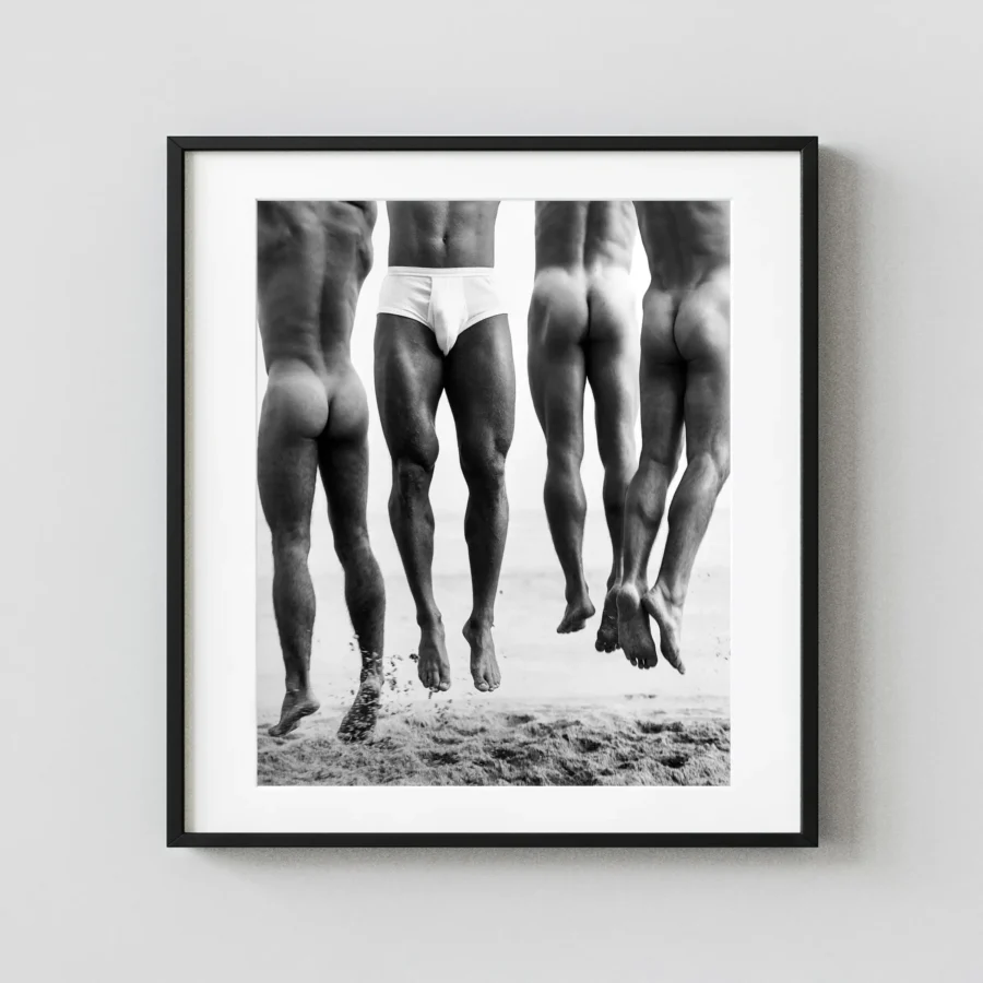 Jump Paradise Cove 1987 Nude displayed as a framed wall mockup