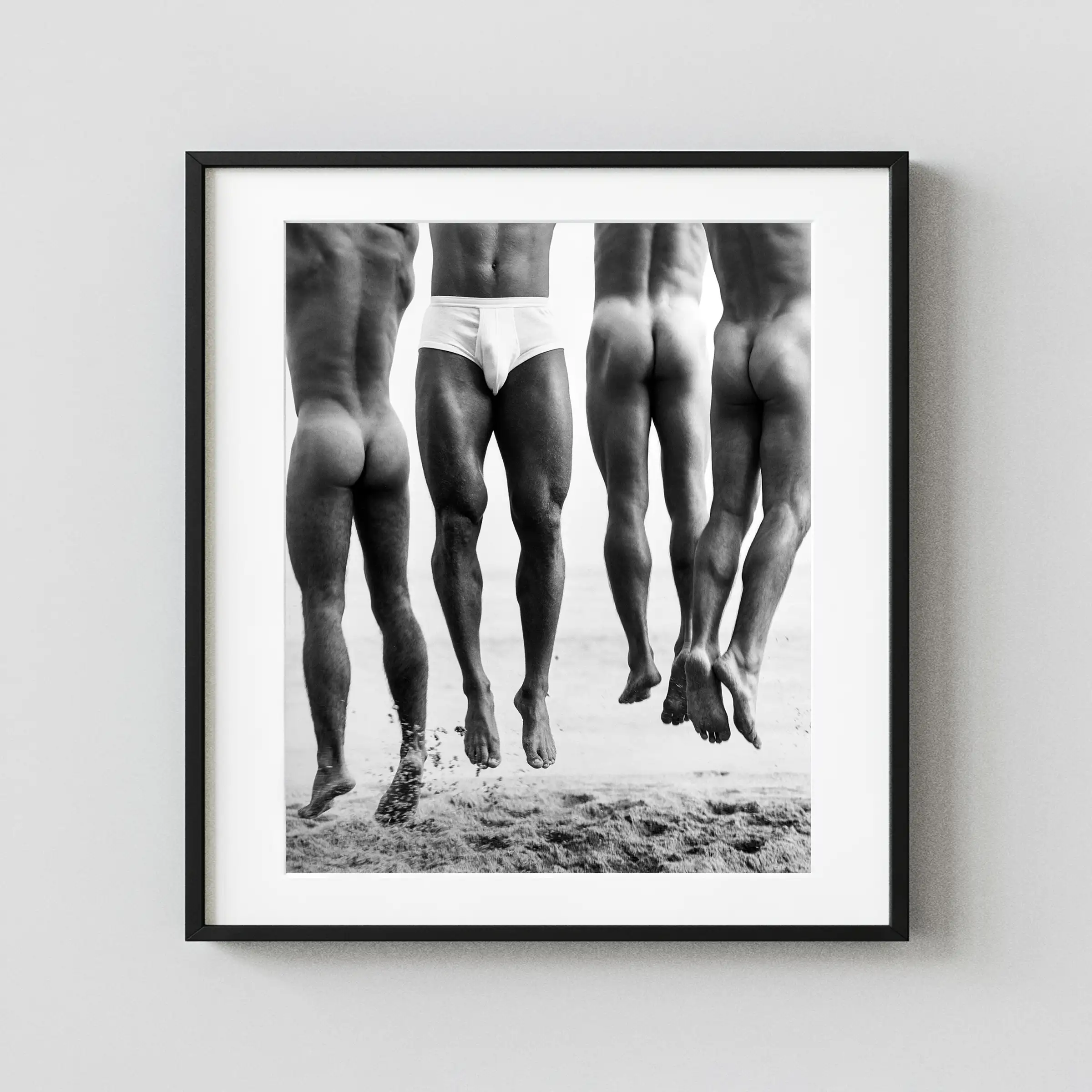 Jump Paradise Cove 1987 Nude displayed as a framed wall mockup